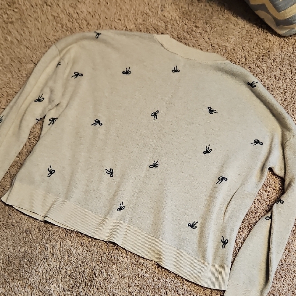 Madewell Bow Jaquard Pullover Sweater - Picture 6 of 7